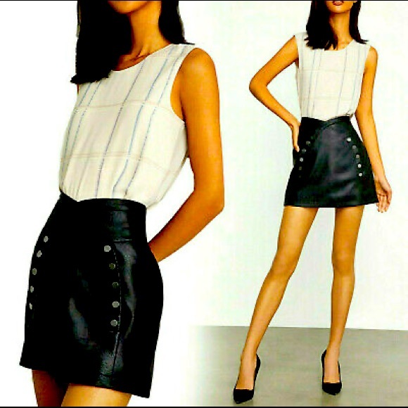 BCBGMaxazria Vegan Leather Mini Skirt - Picture 3 of 8